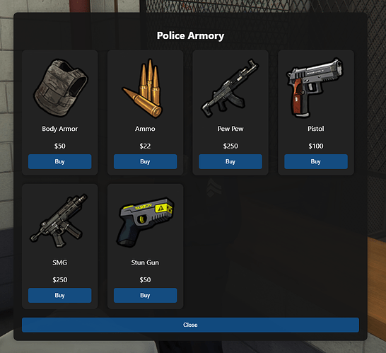 Police Armory UI